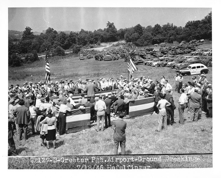 This is a photo of the dedication of the then new Pittsburgh International Airport in 1946.